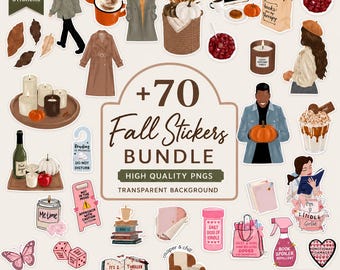 Herfststickerbundel PNG | Digitale herfststickers voor GoodNotes | Gezellige handgetekende clipart | Pompoen koffie dagboekstickers downloaden