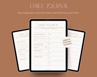 Daily Mindfulness Journal | Digital PDF Planner | Self Care Journal • Reflection & Daily Mood Tracker | Instant Download