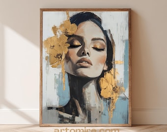 抽象的な女性の顔の芸術：現代の肖像画（デジタルダウンロード
