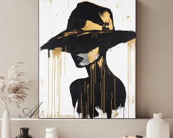 抽象的な女性の肖像画：モダンな壁の装飾（即時ダウンロード） - Etsy 日本