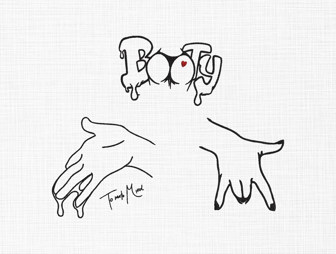 Booty Embroidery Design, Sexy Embroidery, Funny Line Art Embroidery ...