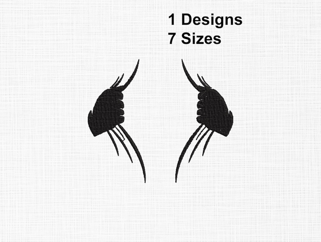 Wolverine Hand Pattern Wolverine Claws Embroidery Design, Superhero Inspired Embroidery File ...
