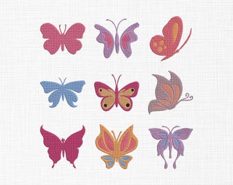 Cute mini  Butterfly Embroidery Butterfly Embroidery Design Set, Cute Colorful Butterfly Patterns for Machine Embroidery, Instant Download