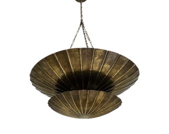 Vintage Brass Chandelier | Art Deco Style Ceiling Light Fixture