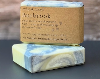 Jabón Burbrook en barra / Jabón de manzanilla sin aroma procesado en frío
