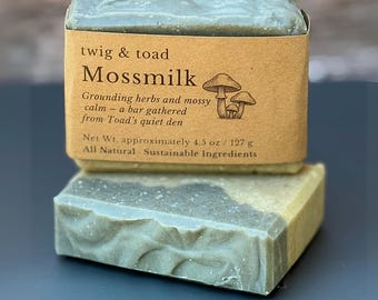 Jabón Mossmilk / Jabón botánico terroso procesado en frío / Vetiver, pachulí, cedro