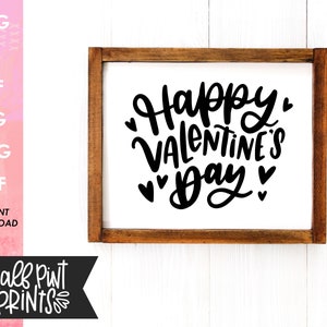 Happy Valentine's Day handlettered SVG, hand drawn design, Valentine Love Quote, Cut File, for Cricut, Silhouette, DXF file, Sublimation image 5