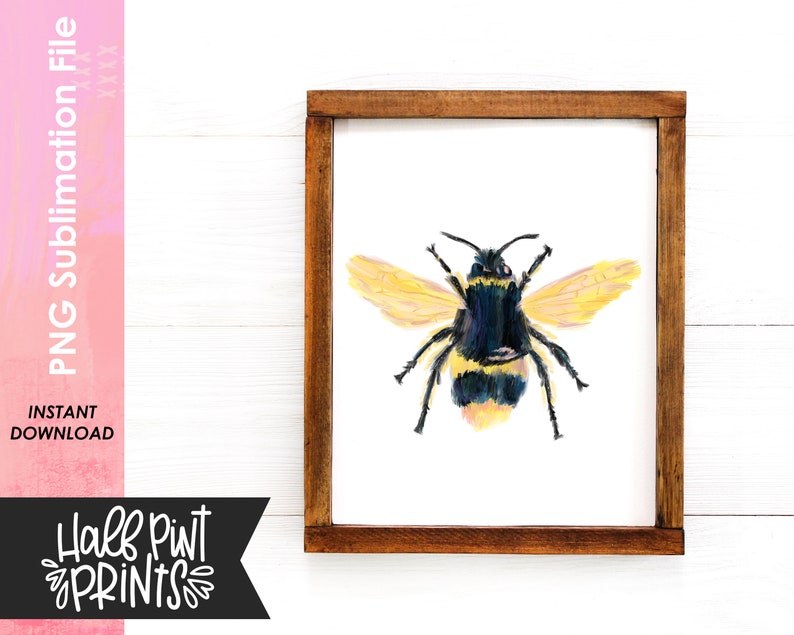 Digitally Painted Honey Bee Design, Sublimation Designs, File PNG, Queen Bee, Sweet like Honey image 3