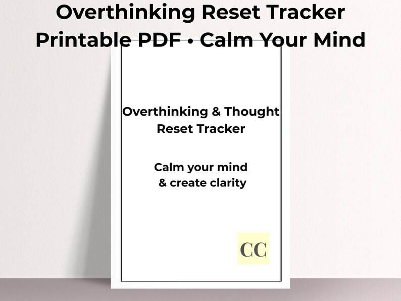Overthinking Reset Tracker Printable PDF | Thought Journal Worksheet ...