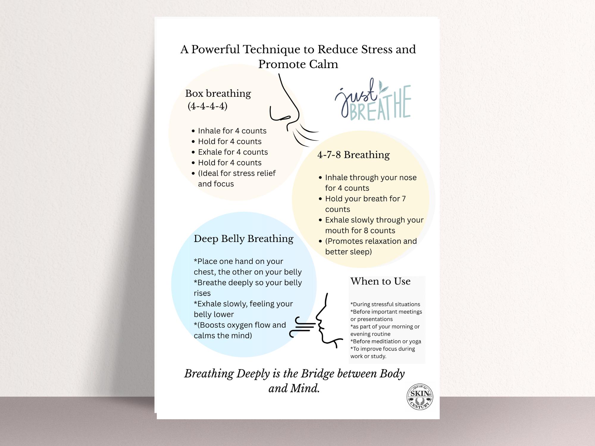 Breathing Exercise Poster Printable PDF | Calm Down Tool | Anxiety ...