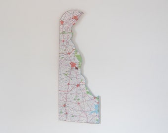 DELAWARE State Map Wall Decor | Delaware | State Decor | Wall Decor | Vintage Map | Perfect Gift for Any Occasion | Large Size