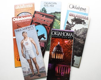 OKLAHOMA State Map | Oklahoma | State Maps | Road Maps | Highway Map | Travel Map | Vintage Map | Crafts