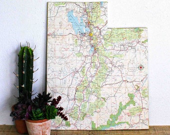 UTAH State Map Wall Decor | Utah | Wall Decor | Western Decor | Perfect Gift for Any Occasion | Vintage Map | Medium Size