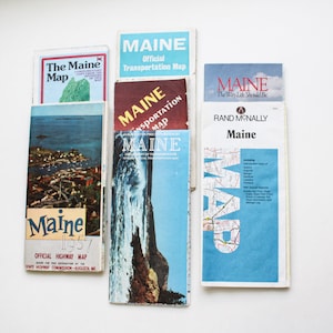 MAINE State Map | State Maps | Maine | Road Maps | Highway Map | Travel Map | Vintage Map | Crafts | National Geographic Map
