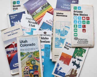 COMBO Maps | Multi State Maps | Highway Maps | Vintage Maps | Road Maps | State Maps | Colorado | Utah | Oregon | Washington | Nevada |Idaho