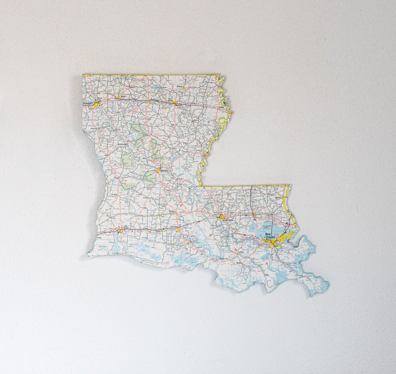 LOUISIANA State Map Wall Decor Louisiana State Decor Wall Decor Vintage Map Perfect Gift for Any Occasion Medium Size image 1