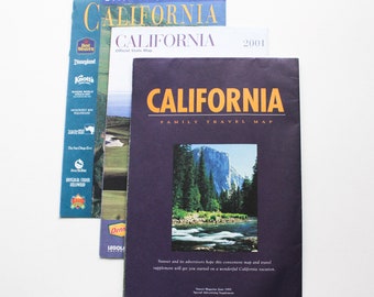 CALIFORNIA Road Map | California | Road Map | State Map | Vintage Map | Crafts