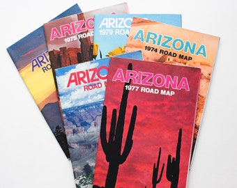 ARIZONA Road Map | Road Map | Arizona | State Map | Travel Map | Crafts | Vintage Maps