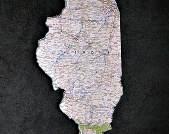 ILLINOIS State Map Wall Decor | Vintage Maps | National Geographic Map | Gallery Wall | Small size