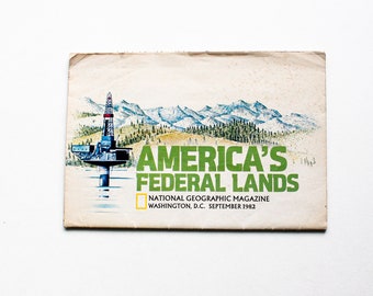 America's Federal Lands National Geographic Map | National Geographic | Maps | Vintage Map | Federal Land Map