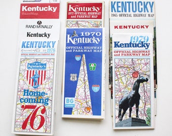 KENTUCKY State Map | State Maps | Road Maps | Kentucky | Maps | Vintage Maps | Travel Maps | Crafts