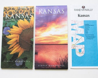 KANSAS State Map | Kansas Road Map | Road Maps | State Maps | Travel Map | Vintage Maps | Maps | Crafts