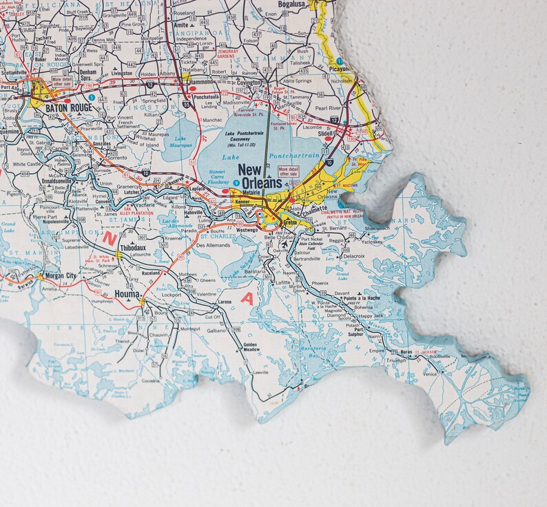 LOUISIANA State Map Wall Decor Louisiana State Decor Wall Decor Vintage Map Perfect Gift for Any Occasion Medium Size image 6