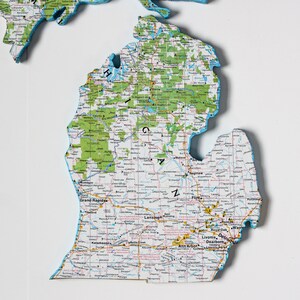 MICHIGAN State Map Wall Decor Michigan Michigan State Vintage Maps National Geographic Map Gallery Wall Small size image 2