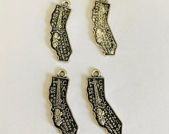 CALIFORNIA State Charms Lot of 4 | State Charms | California charms | California State | Jewelry Supplies