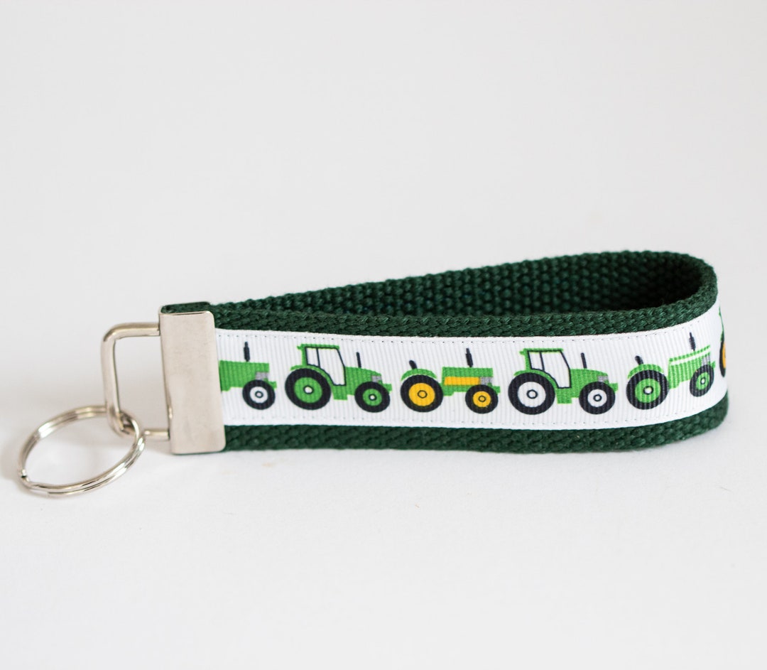 Farm Key Rings Tractor Theme Keychain Wristlet | Farm Theme Keychain | Key Chains ...
