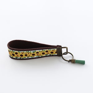 Sunflower Keychain Wristlet | Key Chain | Key Holder | Key Fob Holder | Sunflower | Gifts for Women | Badge Holder | Housewarming Gift