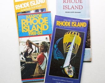 RHODE ISLAND State Map | Rhode Island | State Maps | Road Maps | Vintage Maps | Travel Maps | Highway Maps | Crafts