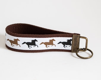 Horse Themed Keychain Wristlet | Key Chain | Key Holder | Horse | ID Badge Holder | Gifts for Women | House Keys | Wristlet