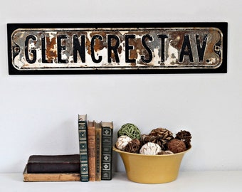 Street Sign Wall Decor | Vintage Street Sign | Vintage | Street Signage | Glencrest | Wall Hanging | Wall Decor | Industrial Decor