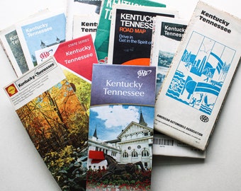COMBO Kentucky/Tennessee Map | Multi State Map | Kentucky Map | Tennessee Map | State Maps | Highway Maps | Maps | Crafts