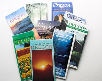 OREGON State Map | Oregon | State Maps | Road Maps | Vintage Map | Highway Map | Travel Map | Crafts