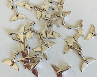 Silver Whale Tail Charms for Jewelry Making, Lot of 29 | Charms | Whales | Jewelry Supplies