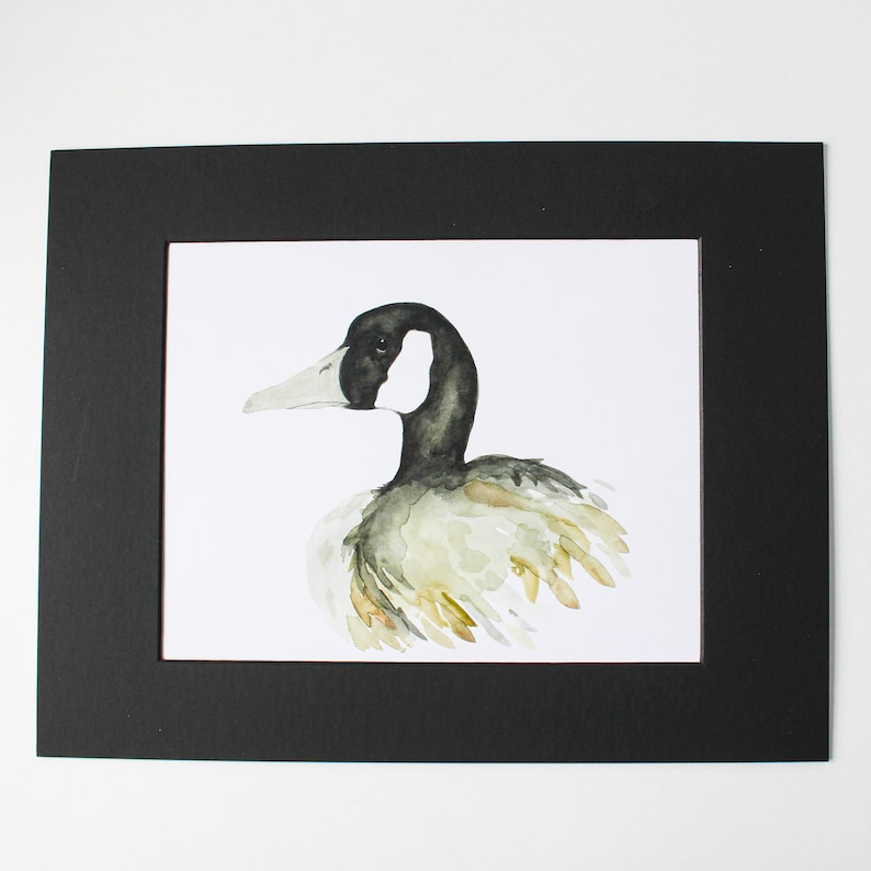 Canadian Goose Watercolor Print Watercolor Print Canadian Goose Wall Decor Watercolor Art Matted Watercolor Wildlife Print image 1
