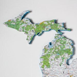 MICHIGAN State Map Wall Decor Michigan Michigan State Vintage Maps National Geographic Map Gallery Wall Small size image 3