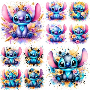 10 PNG Stitch Sublimation Watercolor Golden Splash, Dark Fantasy Digital design PNG file - High Resolution - Instant Download, shirt designs