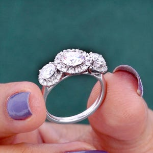 2 CT Round Cut Moissanite Diamond Engagement Ring Art Deco Diamond Ring Vintage Style Promise & Anniversary Gift Ring for Her Gift for Her