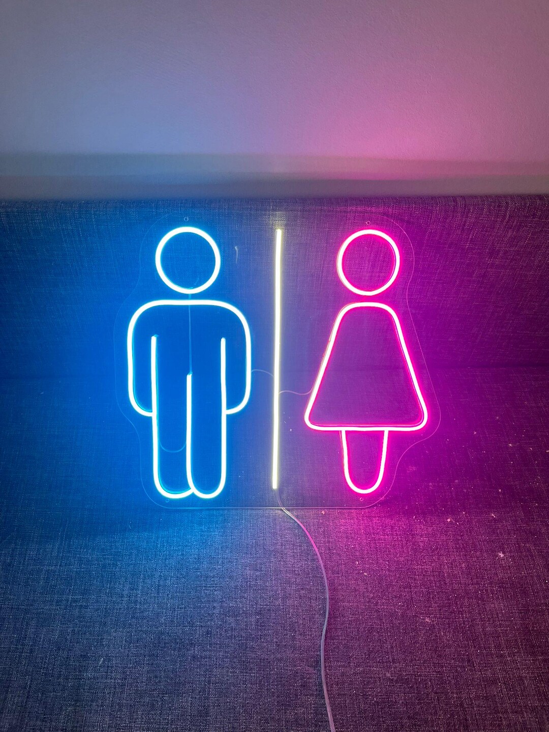 Wc Neon Neon LED WC Sign, Restroom Men Women Direction Light, Decorative ...