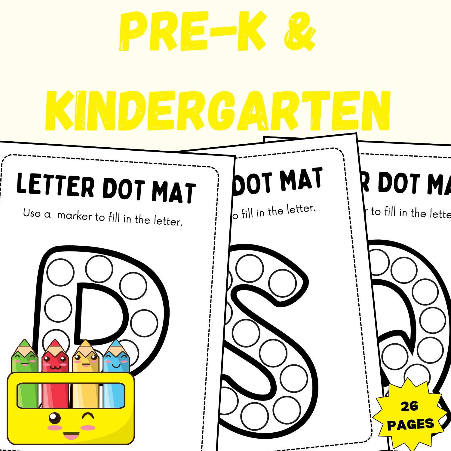 Alphabet Dot Marker Worksheets Printable | Pre K Letter Dot Mats ...
