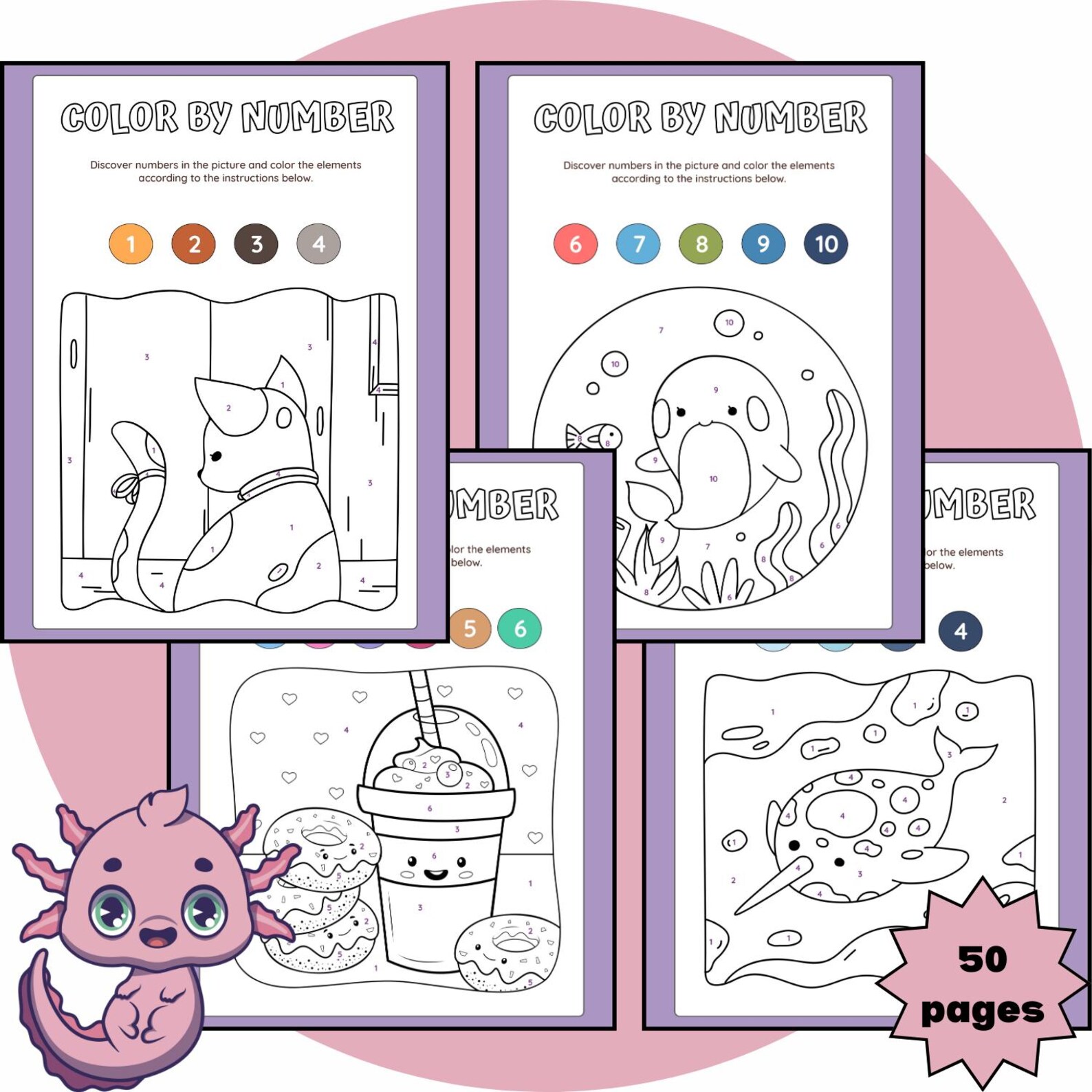 Color by Number Kids Printable | Educational Coloring Pages | Preschool ...