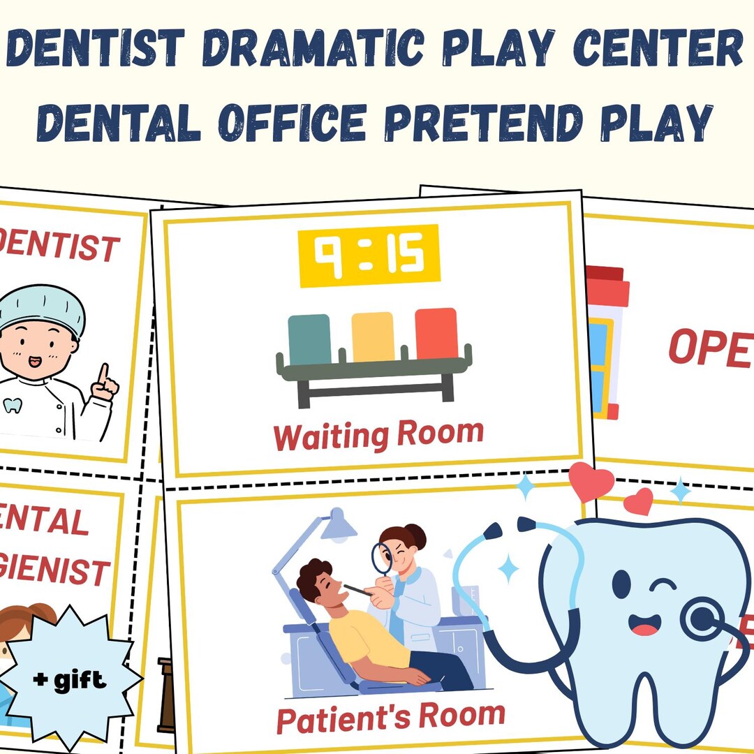 Dentist Dramatic Play Printable | Dental Office Pretend Play Set ...