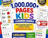 Preschool Learning Bundle, 1000000+ Pages Kids Worksheets, Activities PDF, Kindergarten Workbook, Homeschool Resources, Instant Download