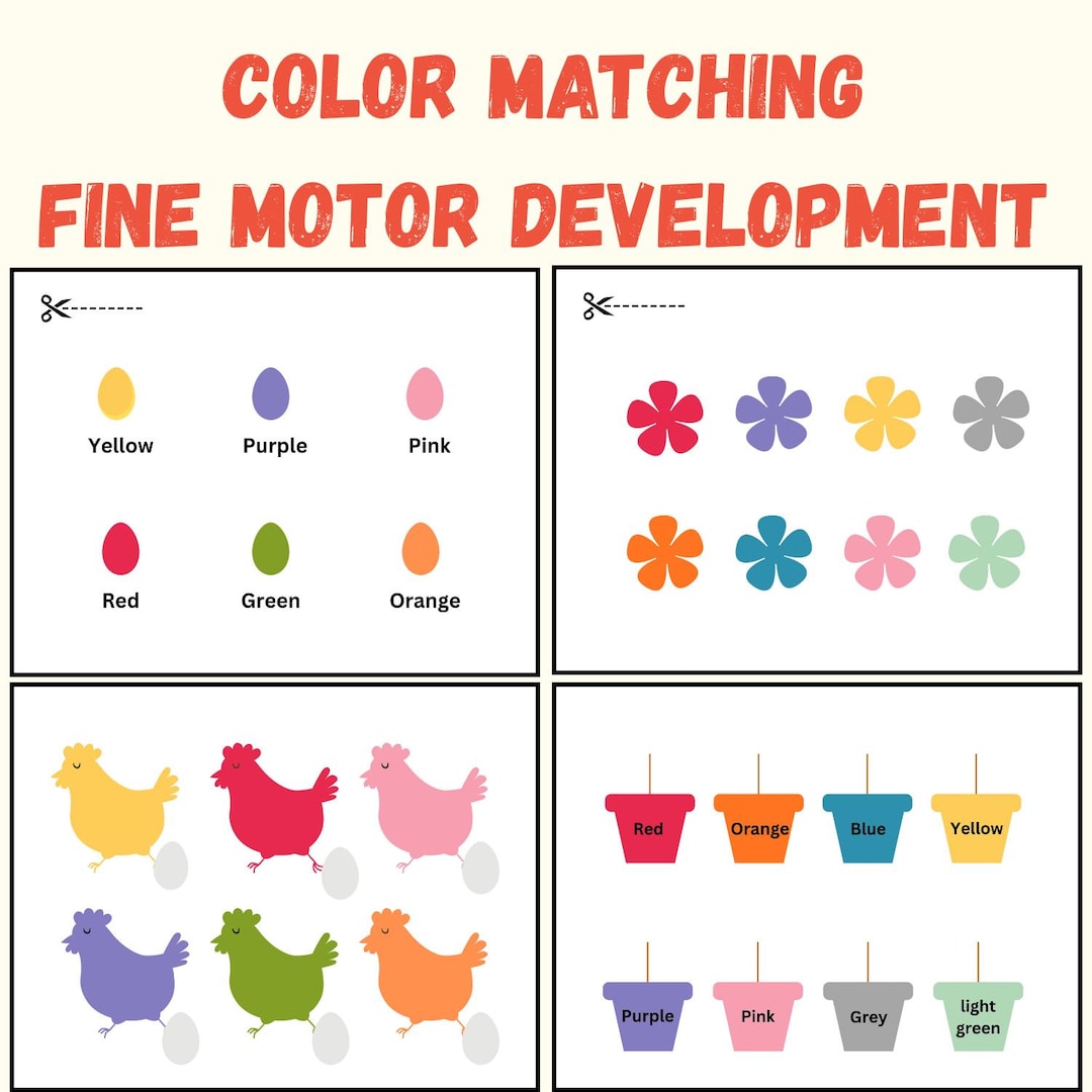 Color Matching Fine Motor Activity | Preschool Learning Printable ...