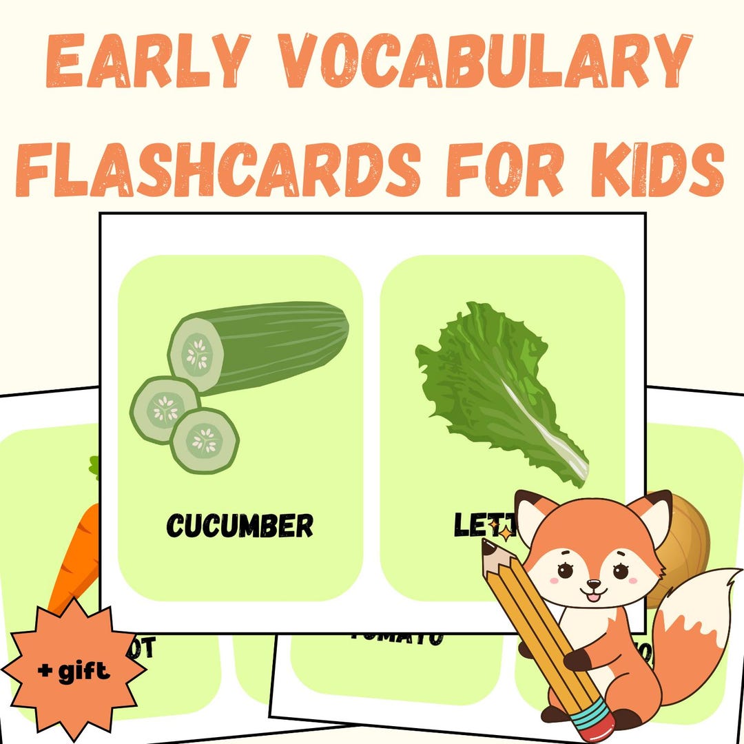 Early Vocabulary Flashcards for Kids | Printable First Words Cards ...
