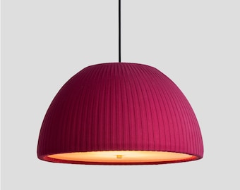 Hand-Wrapped Cotton Dome Pendant Light, Scandi Modern Ceiling Lamp, Large Hanging Shade