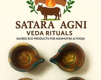 Handmade Terracotta Clay Diya:  Oil Lamp, Pooja Decor